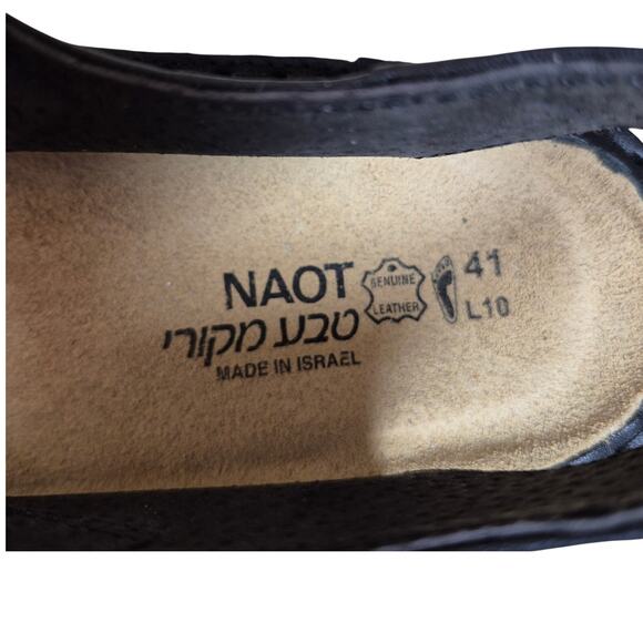 NAOT Karenna Black Leather Slingback Strappy Sandals Shoes Women's US 10 10 1/2 - Picture 5 of 6